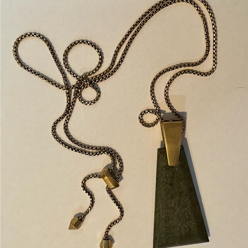 Gold and Green Kendra Scott Pendant Necklace
